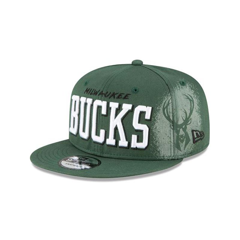 NBA Milwaukee Bucks Faded 9Fifty Snapback (TYM5937) - Green New Era Caps